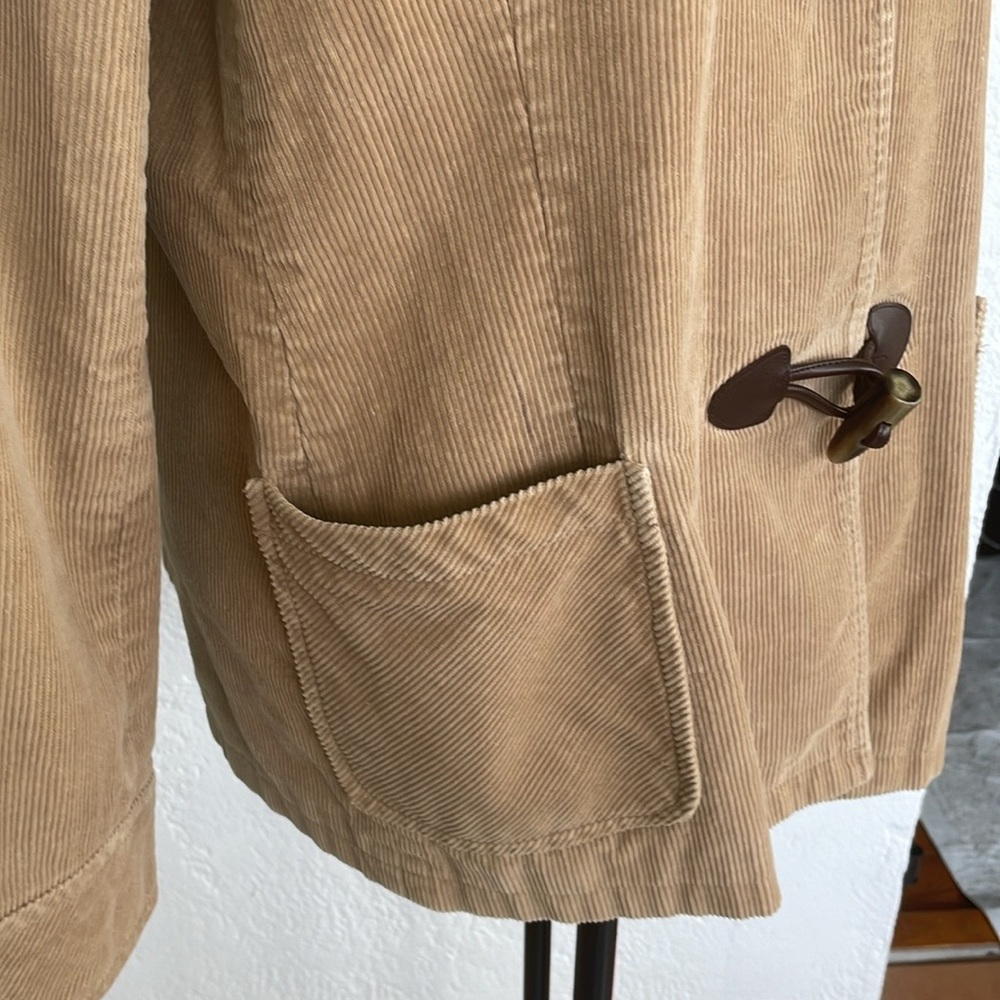 Leslie Fay Womens Vintage Tan Utility‎ Jacket with Toggle Closures Large - Picture 3 of 6